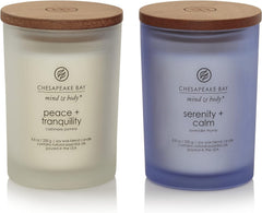 Medium Jar Candles Duo Peace Tranquility Cashmere Jasmine and Serenity Calm Lavender Thyme Home Decor