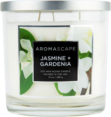 Aromascape 3 Wick Scented Jar Candle Jasmine Gardenia