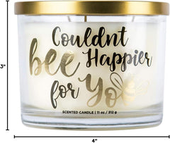 Aromascape PT41467 Couldnt Bee Happier for You 3 Wick Scented Candle Honey Vanilla and Almond Milk 11 Ounce