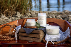 Candle 3 Wick Scented Candle Evening Tide Lavender Sea Salt Coffee Table Jar