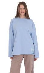 Lucy Graphic Crewneck Shirt in Light Blue