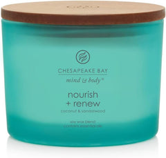 Candle Mind Body 3 Wick Coffee Table Jar Candle Nourish Renew Coconut Sandalwood