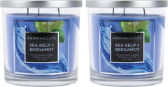 Aromascape 3 Wick Scented Jar Candle Sea Kelp and Bergamot 2 Count