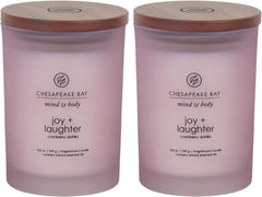 Candle Joy Laughter Scented Candles Cranberry Dahlia Medium 2 Pack Long Burn Time Home Décor