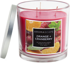 Aromascape 3 Wick Scented Jar Candle Orange Cranberry 2 Pack