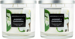 Aromascape 3 Wick Scented Jar Candle Jasmine Gardenia 2 Pack