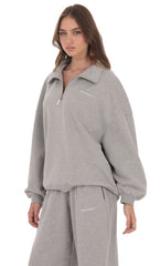 Quarter Zip Up Jumper in Grey