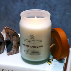 Candle PT40025 Scented Candle Leather Mahogany Large Jar