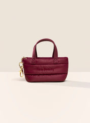 Mini Puffy Tote Keychain Merlot