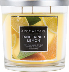 Aromascape 3 Wick Scented Jar Candle Tangerine and Lemon 2 Count