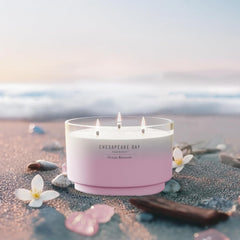145oz Ocean Blossom Scented Candle Mood Evoking Fragrance Sea Glass Inspired Jar Premium Soy Blend Wax with Essential Oils Coastal Fragrance for Home Décor or Gifting