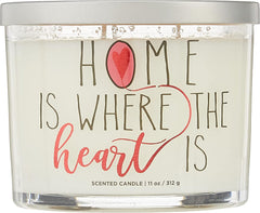 Aromascape PT41417 Home is Where the Heart Is 3 Wick Scented Candle Brown Sugar Pecan Cinnamon Bark and Nutmeg 11 Ounce White