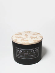 Sand + Paws Vanilla Sandalwood 12 oz scented candle