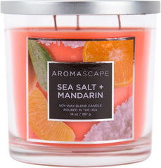 Aromascape 3 Wick Scented Jar Candle Sea Salt Mandarin
