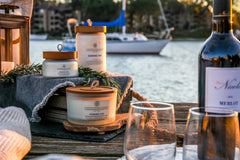 Candle 3 Wick Scented Candle Evening Tide Lavender Sea Salt Coffee Table Jar