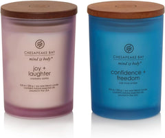 Candle Medium Jar Candles Joy Laughter Cranberry Dahlia and Confidence Freedom Oak Moss Amber 2 Count Home Décor