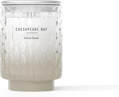 8oz Salted Sands Scented Candle Mood Evoking Fragrance Textured Sea Glass Inspired Jar Premium Soy Blend Wax with Essential Oils Coastal Fragrance for Home Décor or Gifting