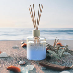 Reed Diffuser 57oz Serene Waters Scent Mood Evoking Sea Glass Inspired Jar Room Filling Fragrance Made with Essential Oils Coastal Fragrance for Home Décor or Gifting