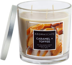 Aromascape 3 Wick Scented Jar Candle Caramel Toffee 2 Pack