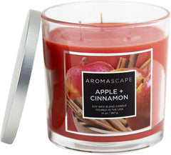 Aromascape 3 Wick Scented Jar Candle Apple Cinnamon 2 Pack