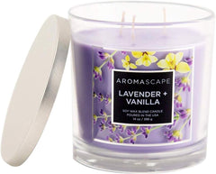 Aromascape 3 Wick Scented Jar Candle Lavender Vanilla