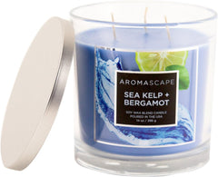 Aromascape 3 Wick Scented Jar Candle Sea Kelp and Bergamot 2 Count