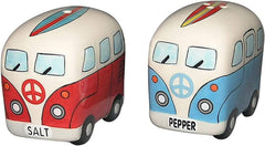 Ceramic Surfer Van Design Salt and Pepper Set 68694 275 Inches x 175 Inches x 23 Inches