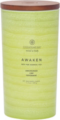 Candle Mind Body Serenity Scented Candle Awaken with Pure Essential Oils Lemongrass Lime Peppermint Large