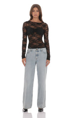 Sheer Lace Top in Black