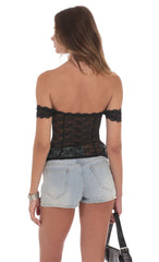 Off Shoulder Corset Bustier in Black