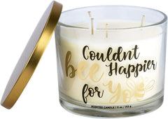 Aromascape PT41467 Couldnt Bee Happier for You 3 Wick Scented Candle Honey Vanilla and Almond Milk 11 Ounce