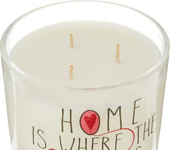 Aromascape PT41417 Home is Where the Heart Is 3 Wick Scented Candle Brown Sugar Pecan Cinnamon Bark and Nutmeg 11 Ounce White