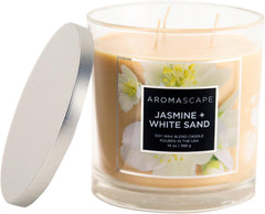 Aromascape PT40500 3 Wick Scented Jar Candle Jasmine White Sand 14 Ounce