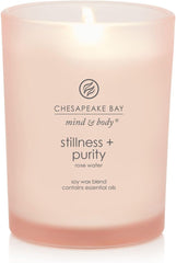 Candle Scented Candle Stillness Purity Rose Water Medium Jar 8 Ounce Home Décor