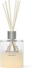 Reed Diffuser 57oz Golden Waves Scent Mood Evoking Sea Glass Inspired Jar Room Filling Fragrance Made with Essential Oils Coastal Fragrance for Home Décor or Gifting