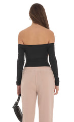 Off Shoulder Bodysuit in Black