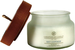 Candle Scented Candle Bay Cottage Linen White Amber Small