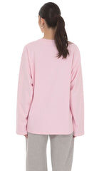 Lucy Graphic Crewneck Shirt in Pink