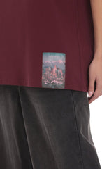 Lucy Graphic T Shirt in Burgundy
