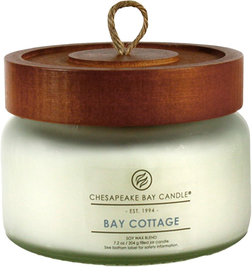 Candle Scented Candle Bay Cottage Linen White Amber Small