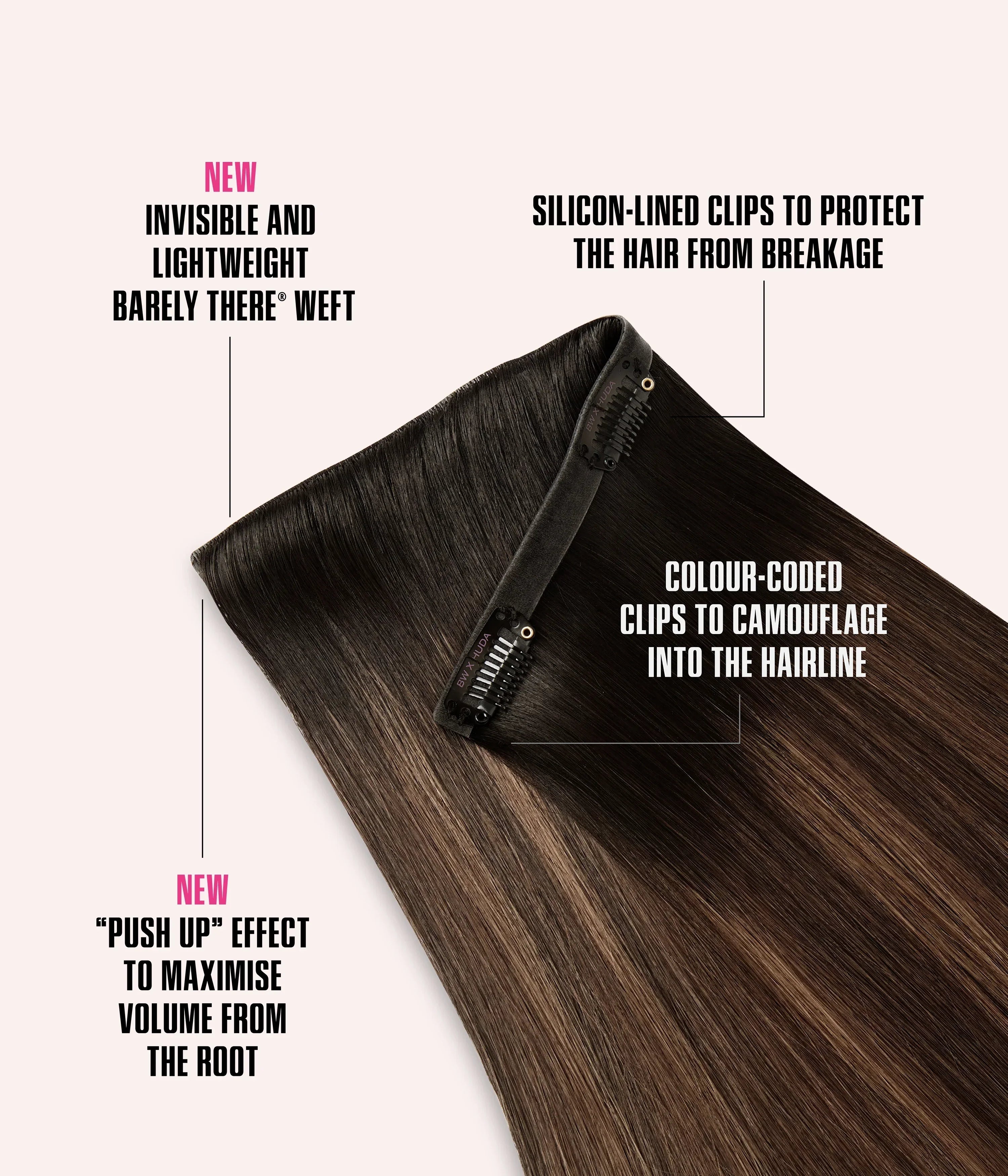 Beauty Works Barely There Clip ins Desert Dune