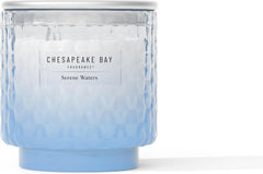 11oz Serene Waters Scented Candle Mood Evoking Fragrance Textured Sea Glass Inspired Jar Premium Soy Blend Wax with Essential Oils Coastal Fragrance for Home Décor or Gifting
