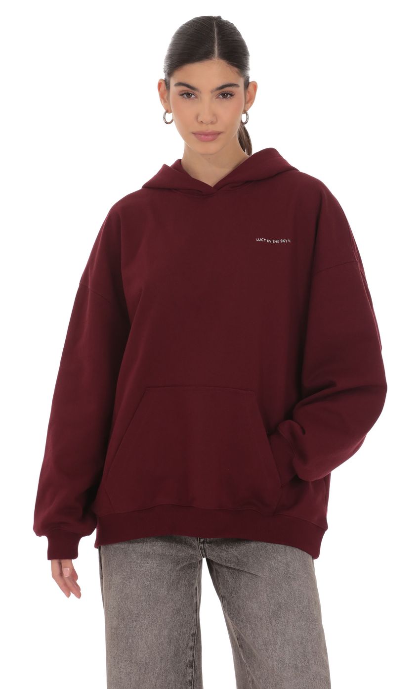 Oversized Lucy Hoodie in Burgundy
