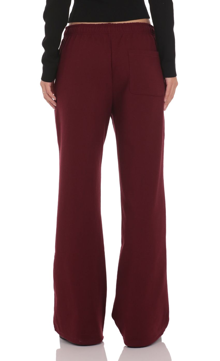Cinchable Cuff Lucy Sweatpants in Burgundy
