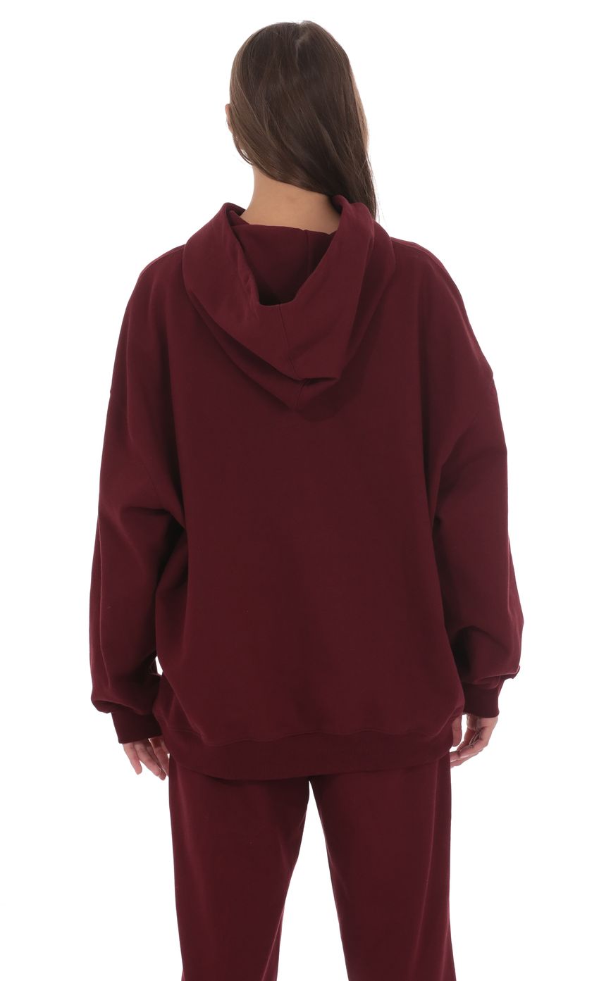 Oversized Lucy Hoodie in Burgundy
