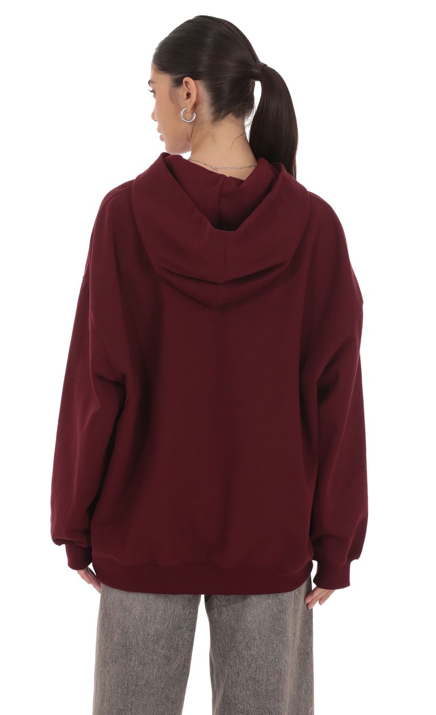 Oversized Lucy Hoodie in Burgundy