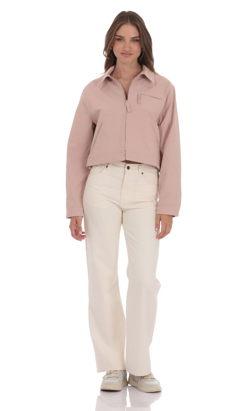 Corduroy Collar Jacket in Pink
