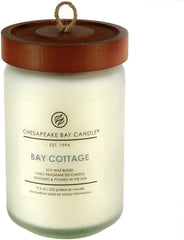 Candle Scented Candle Bay Cottage Linen White Amber Large Jar