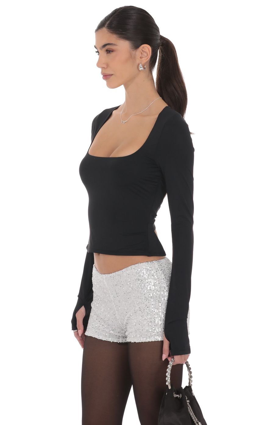 Open Back Twist Top in Black