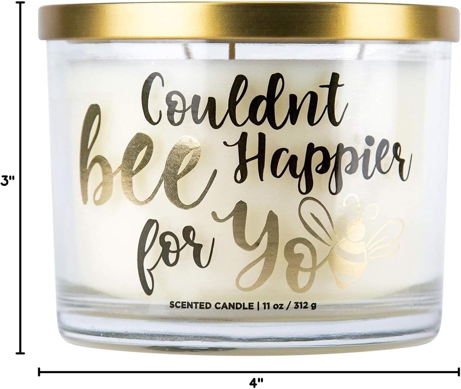 Aromascape PT41467 Couldnt Bee Happier for You 3 Wick Scented Candle Honey Vanilla and Almond Milk 11 Ounce